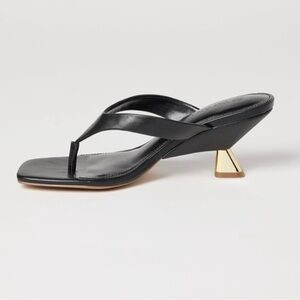 The Drop Black Sandals with gold Heels
